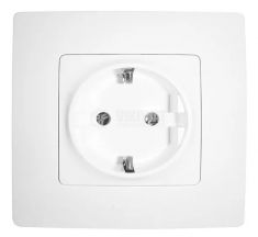 Single Power Socket Schuko Complete 16A White Niloe LEGRAND