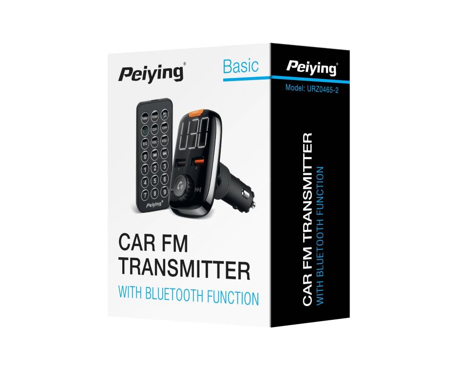 MP3-FM трансмитер за автомобил, LED, USB, MicroSD, Bluetooth, URZ0465-2, Peiying