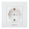 Power electrical socket, 2P+E, complete, Karre Plus, Panasonic, 16A, 250VAC, white, built-in, Schuko, child protection, WKTC0212-2WH - 1