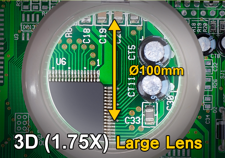 Настолна лупа, с LED, ф100mm, 5VDC, x1.75 , MA-1010U, PRO'S KIT