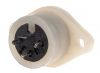 Connector C3 5-way, DIN, socket-F, on panel, straight, soldering, white - 2