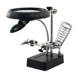 Table magnifier ZD-126-3 with lamp, third arm, 220VAC, 22W, magnification 2.5X (130mm) and 5X (25mm)