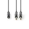 Cable stereo 3.5mm/M - 2x6.3mm/M, 5m, dark grey - 2