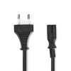 Power cable, 2x0.75mm2, euro plug - IEC-320-C7, 2m, black, PVC, CEGL11042BK20, Nedis
 - 1