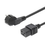Захранващ кабел,VLEP10300B20, Valueline, 3x1mm2, 2m, шуко Г-образно, черен, PVC