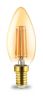 Amber LED FILAMENT bulb - candle shape 4W, E14, 230VAC, 360lm, warm white, Braytron - 3
