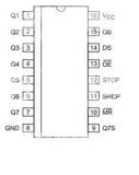 Интегрална схема 74HC595, TTL съвместима, 8-bit serial-in, serial or parallel-out shift register, DIP16 - 2 - Викиват Интегрална схема 74HC595, TTL съвместима, 8-bit serial-in, serial or parallel-out shift register, DIP16 - 2