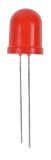 LED diode ф10x13.6mm, red, 1560mcd, 20mA, 60°, convex, diffuse, THT