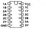 Интегрална схема 74S10, TTL серия S, TRIPLE 3-INPUT POSITIVE-NAND GATES, DIP14 - 2 - Викиват Интегрална схема 74S10, TTL серия S, TRIPLE 3-INPUT POSITIVE-NAND GATES, DIP14 - 2