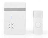 Wireless doorbell set, 3VDC, 80dB, 300m, white, DOORB212WT, NEDIS