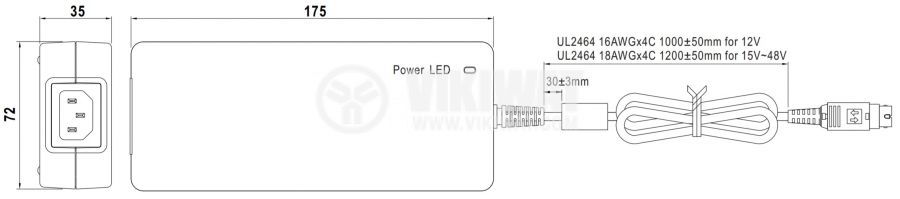 MEAN WELL GST160A24-R7B 160W 24V 6.67A Industrial Power Supply - AC-DC Desktop PSU