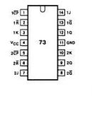 Интегрална схема 74HCT73, TTL съвместима, Dual JK flip-flop with reset; negative-edge trigger, DIP14 - 2 - Викиват Интегрална схема 74HCT73, TTL съвместима, Dual JK flip-flop with reset; negative-edge trigger, DIP14 - 2