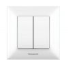 Light switch 1pole 2-circuits single, 10A, 250VAC, for built-in, white, WNTC0009-2WH
