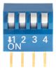 Микропревключвател DIP плъзгач, 4 секции, 0.05A/12VDC, ON-OFF, THT
 - 1