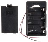 Battery holder, 6xAA, with wires