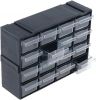 Organizer shelf with 16 drawers black color