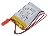 Rechargeable battery 3.7V, 800mAh, Li-Po, with wires and socket, AKY0559, AKYGA BATTERY