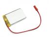 Rechargeable battery 3.7V 1500mAh Li-Po with wires and socket