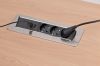 3-way Desk Power Outlet Strip + 2x USB ports, 2m cable, silver, Indesk Power, Brennenstuhl, 1396200113 - 7
