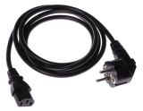 Power supply cable 3x1mm2, 1.8m, Schuko 90° angled, black, polyvinyl chloride (PVC)