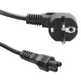Захранващ кабел 3x0.75mm2, 3m, шуко Г-образно, черен, поливинилхлорид (PVC)