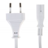 Power supply cable 2x0.75mm2, 2m, two-pole, white, polyvinyl chloride (PVC)