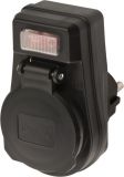 Socket with ON/OFF switch, 250VAC, IP44, 3500W, black, Brennenstuhl, EDS 10, 1508280