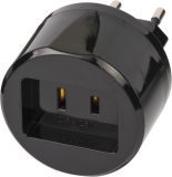 Travel adapter with 2.5A fuse, from America/USA to EURO (schuko) standard, Brennenstuhl, 1508500010
