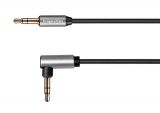 Cable plug stereo 3.5mm M, stereo 3.5mm М, 1.8m, black, angle, KM1243, Kruger&Matz
