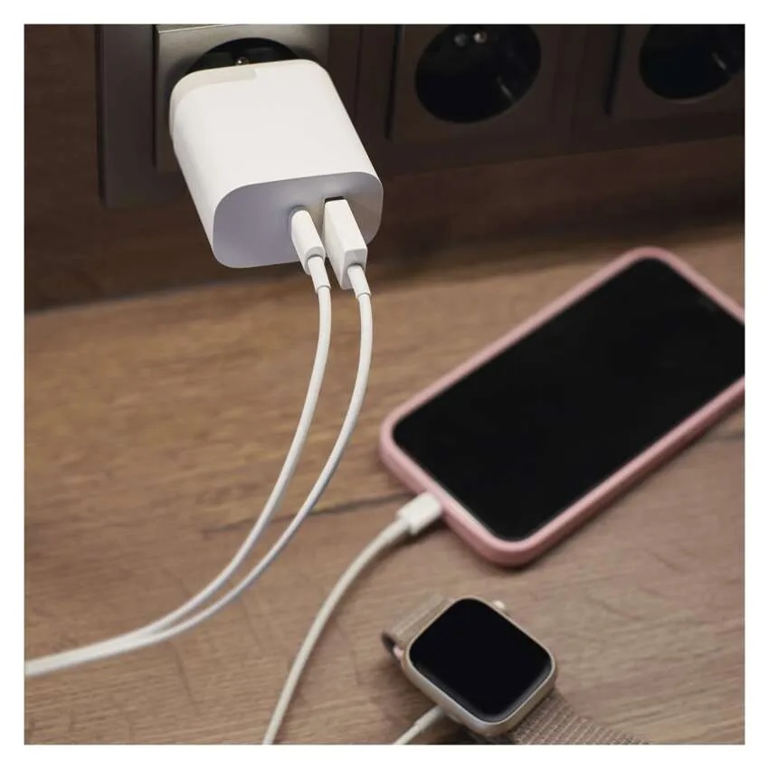 Зарядно за телефон USB и USB Type-C 30W бяло EMOS - ВИКИВАТ