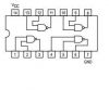 Интегрална схема 1ЛБ00ШМ/74LS00, TTL серия LS, QUAD 2-INPUT NAND GATE, DIP14 - 2