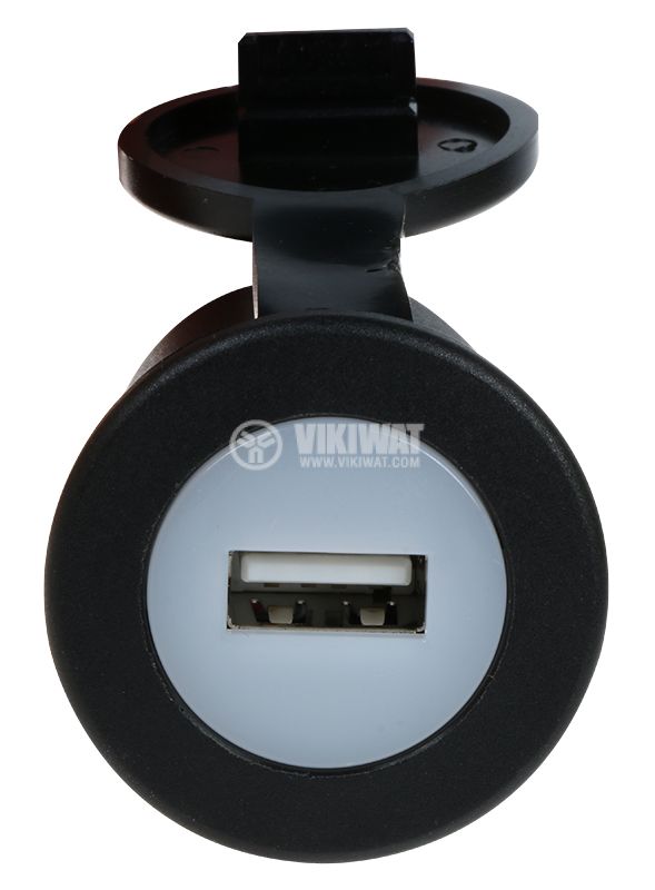 USB зарядно устройство, 2.1A, 5VDC, A13-204A-BB3, панелен монтаж - 1
