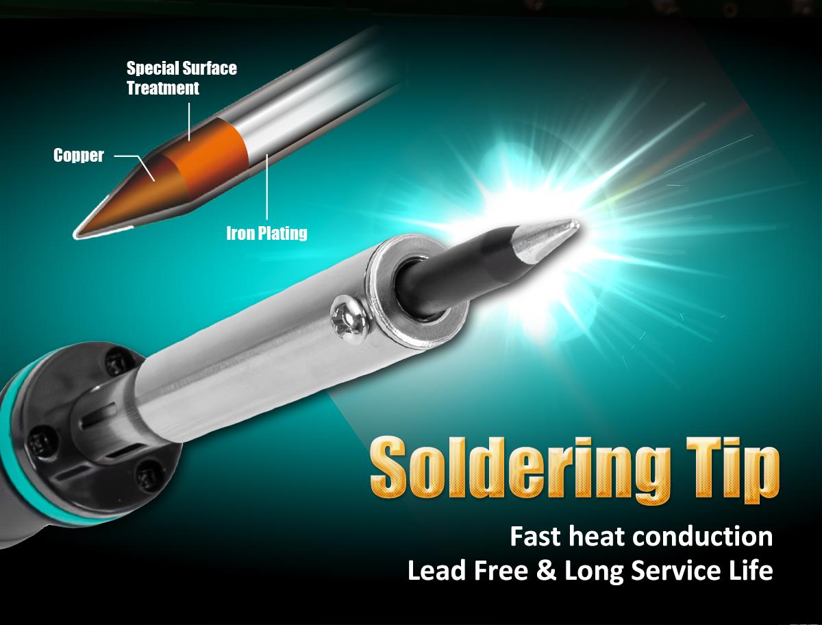 Soldering iron, heating, SI-126B-80, non-adjustable, 230VAC, 80W, conical tip, PRO'S KIT