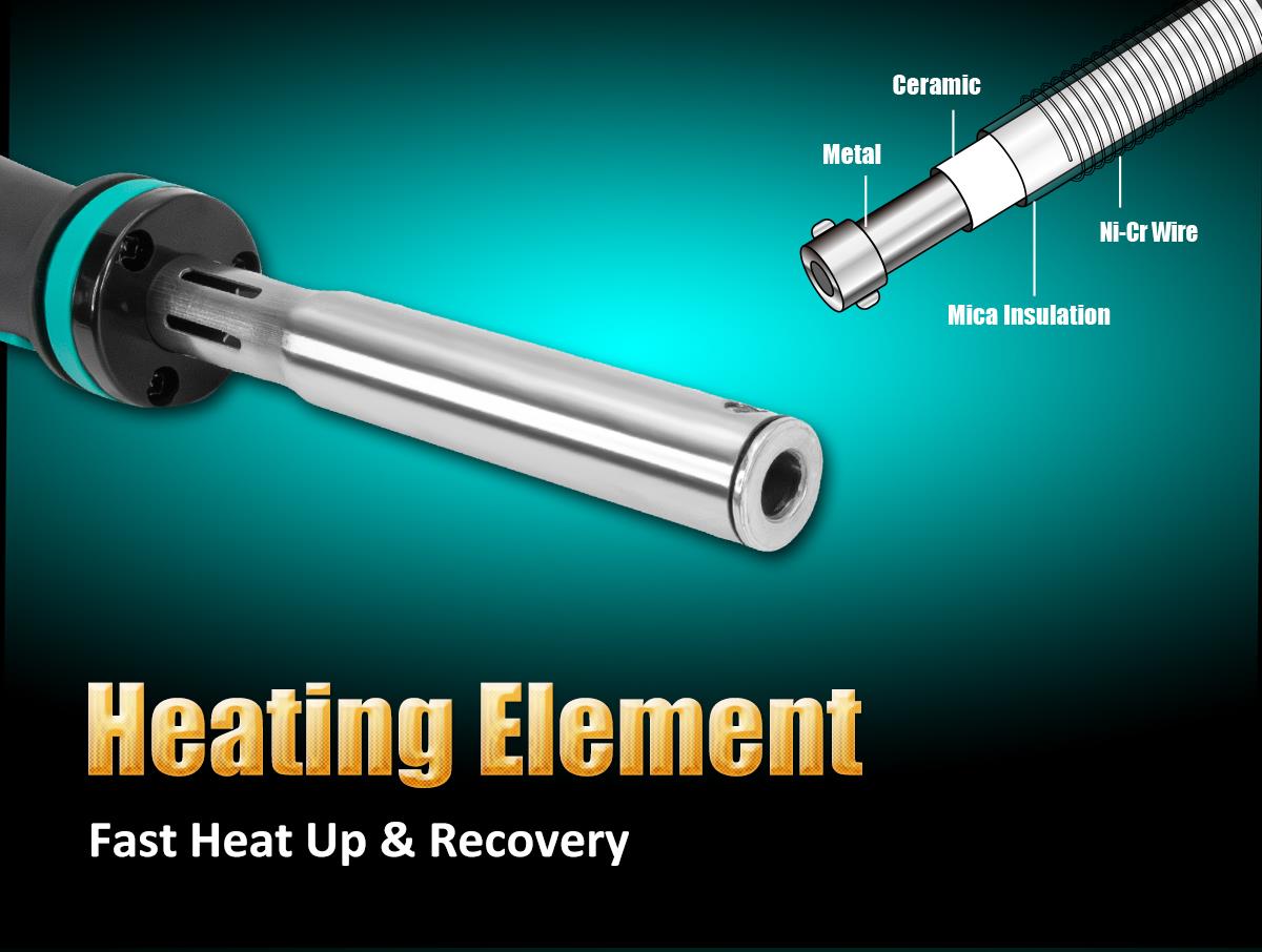 Soldering iron, heating, SI-126B-80, non-adjustable, 230VAC, 80W, conical tip, PRO'S KIT