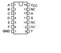 Интегрална схема 74LS30, TTL серия LS, 8-INPUT POSITIVE-NAND GATES, DIP14 - 2