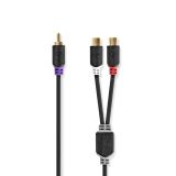 Audio cable, for Subwoofer, RCA/m - 2xRCA/f, 0.2m, CABW24010AT02, NEDIS