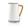 Nordic style electric kettle, white with wooden handle, 1.7l, KAWK510EWT, Nedis - 1