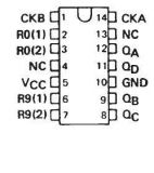 Интегрална схема 74LS90, TTL серия LS, DIVIDE-BY-TWELVE AND BINARY COUNTERS, DIP14 - 2 - Викиват Интегрална схема 74LS90, TTL серия LS, DIVIDE-BY-TWELVE AND BINARY COUNTERS, DIP14 - 2