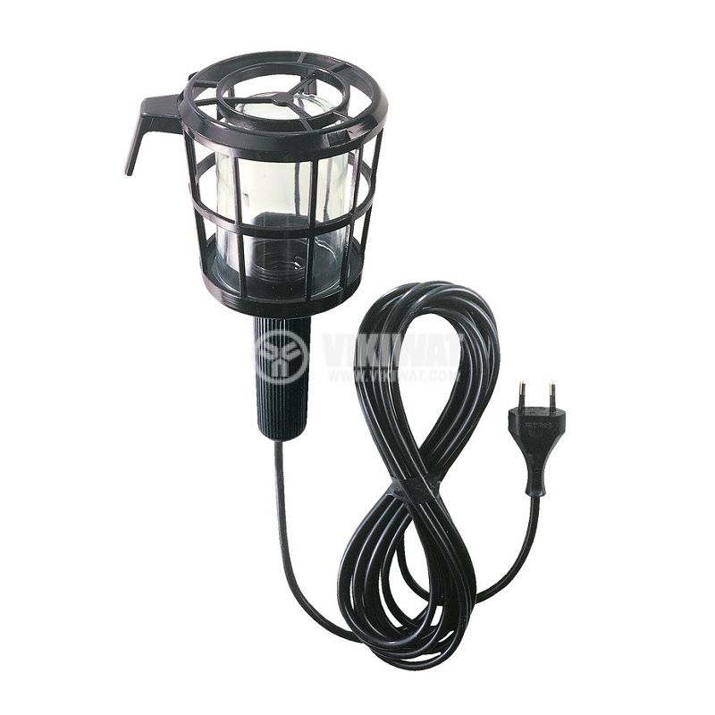 Подвижна лампа с гумиран кабел и предпазна решетка, 5m, E27, 60W, 220VAC, Brennenstuhl, 1176420 - 1
