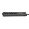 6-way Surge Protectоr 19.500A, illuminated ON/OFF switch, 3m cable, black, Secure-Tec, Brennenstuhl, 1159540376 - 1