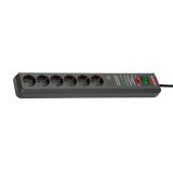 6-way Surge Protectоr 19.500A, illuminated ON/OFF switch, 3m cable, black, Secure-Tec, Brennenstuhl, 1159540376