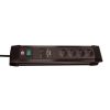 4-way Power Outlet Strip with Surge Protection 30.000A, 1.8m cable, black, Premium-Line, Brennenstuhl, 1155000374 - 1