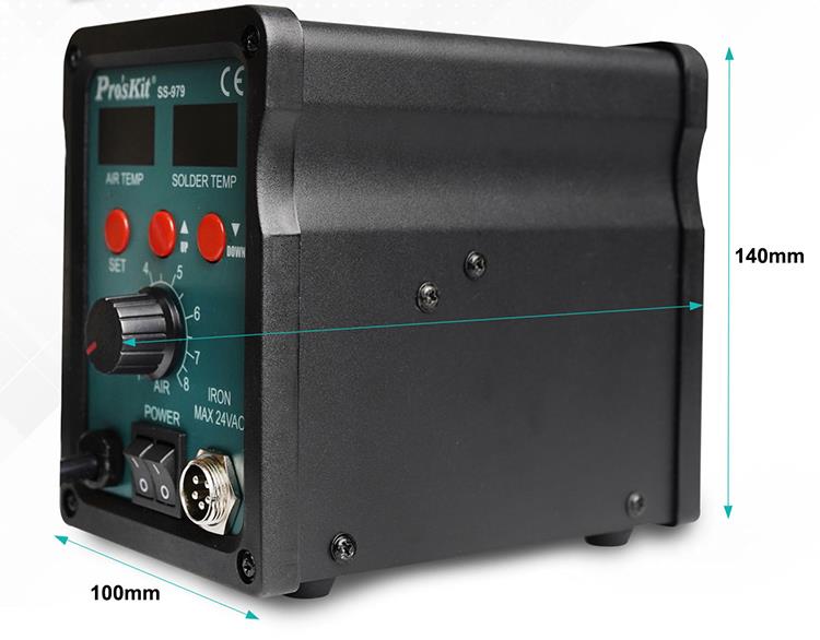 Станция за запояване и горещ въздух, SS-979E, 230VAC, 60W, LED, PRO'S KIT