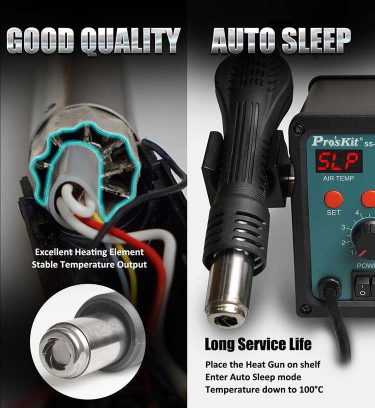 Станция за запояване и горещ въздух, SS-979E, 230VAC, 60W, LED, PRO'S KIT