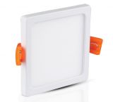 LED panel, recessed, 8W, square, 230VAC, 560lm, 4500K, neutral white, 95x95x27mm, VT-888