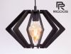 Wooden black chandelier laser cut technology L001BL Rigoos - 1