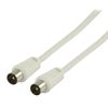 Coaxial cable, RF male to RF male, white, 10m