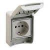 Single power socket with cover EU schuko 16A 250V gray panel mounted SCHNEIDER ELECTRIC 81141