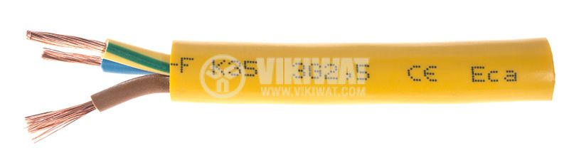 ШВПС кабел, 3х2.5mm2, мед, жълт - 1