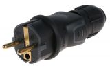 Electrical rubber plug 2P+E (EU) 16А 230V black straight IP44 waterproof LEGRAND 50340